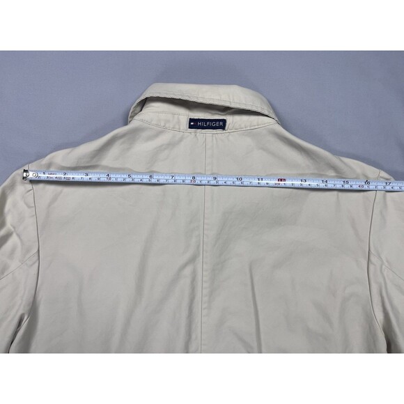 Vtg Tommy Hilfiger Golf Jacket M Fits S Khaki Full Zip Windbreaker 90s Y2K Short - Picture 14 of 15